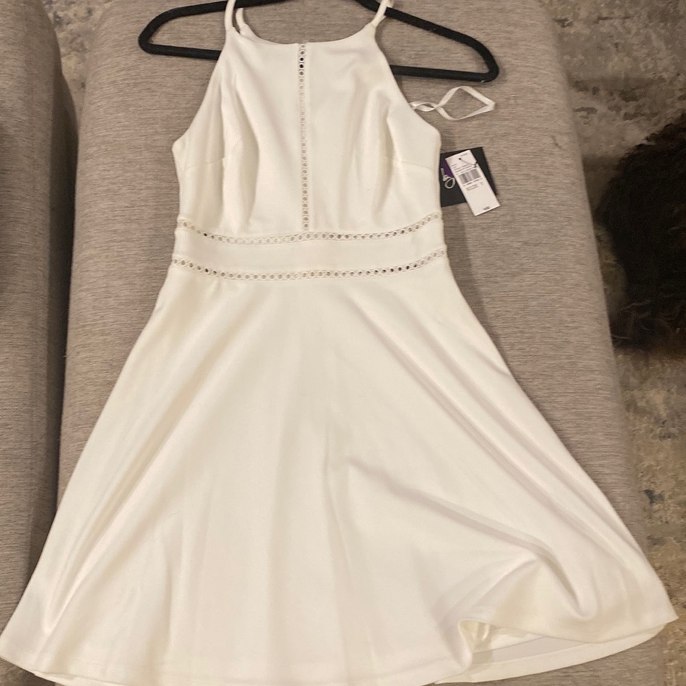 White dress mid length